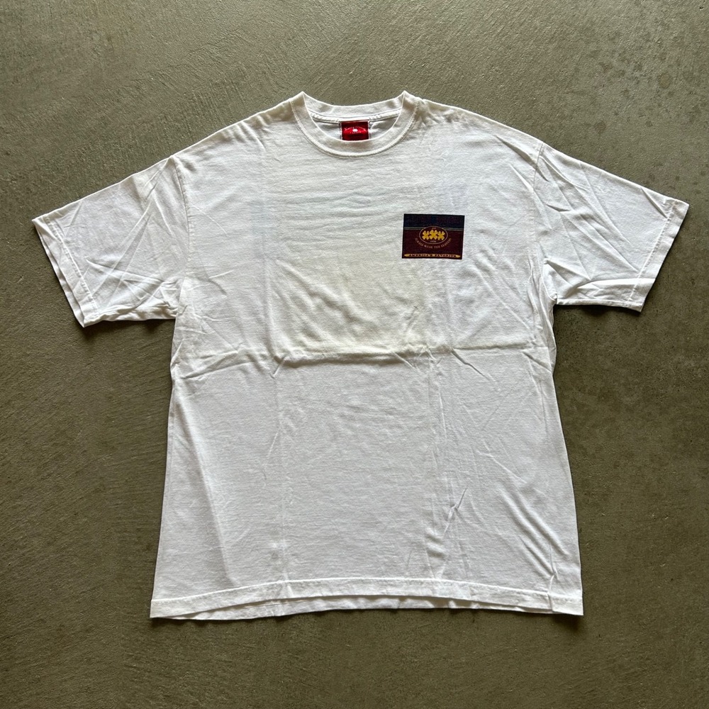 Vintage 90s Lucky Brand Shirt Size Large White Always Wear The Clovers USA Made
